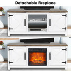58 Farmhouse elektrische Kamin-TV-Ständer Konsolentisch für Fernseher bis zu 65 Zoll