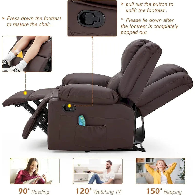 2-Sitzer-Liegesofa mit Wärme- und Massagefunktion