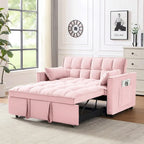 3-in-1 Schlafsofa aus Samt mit Ausziehbett und verstellbarer Rückenlehne