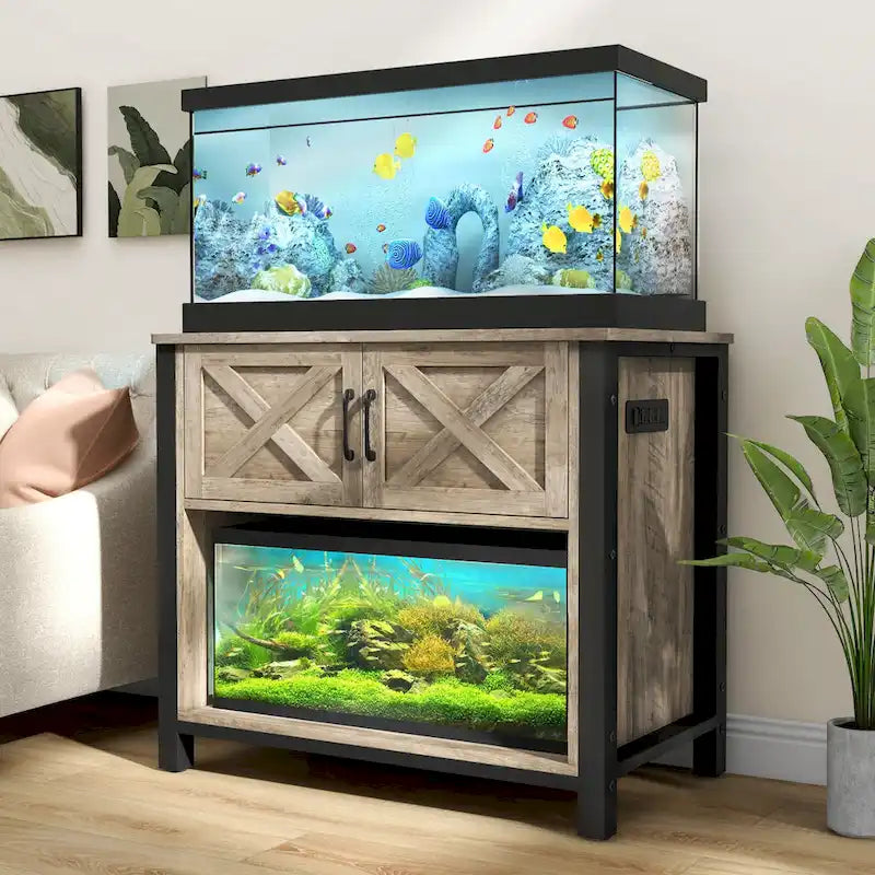 Aquarium-Unterschrank 40–50 Gallonen, Unterschrank für Fischtank mit Steckdosen