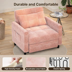 3-in-1 verstellbares Schlafsofa, ausziehbares Sesselsofa, umwandelbares Klappbett für das Wohnzimmer