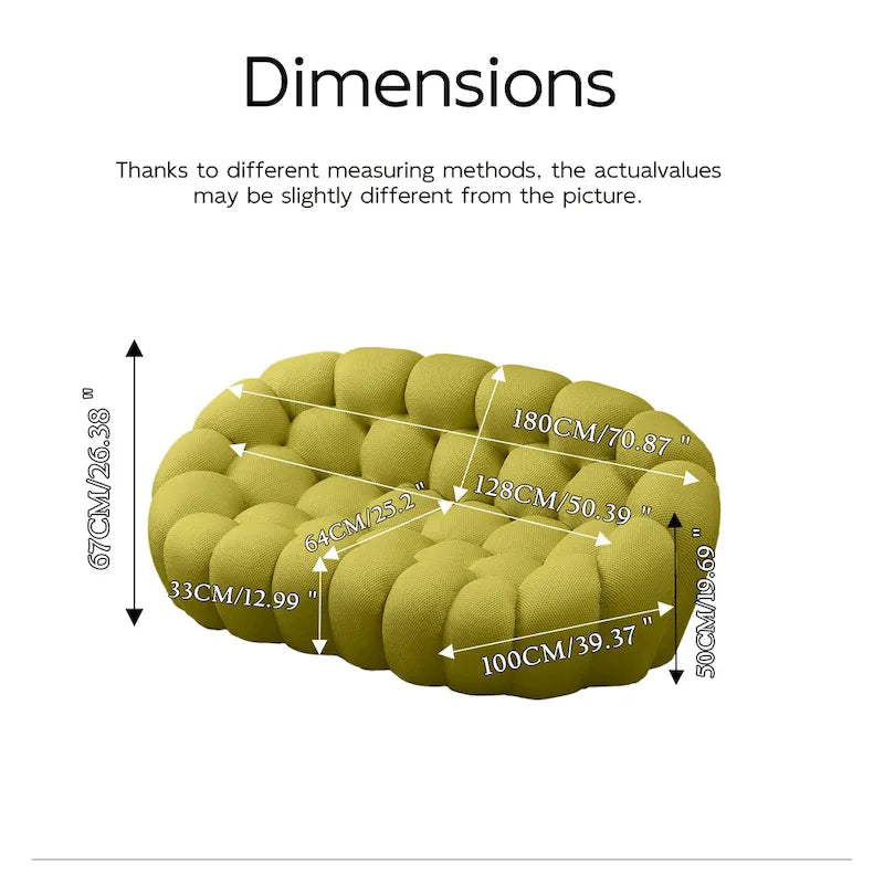 2-Sitzer Blasen-Sofa, geschwungen, Wabenform mit 3D-Textilgewebe für Wohnzimmer, Salon, Apartment