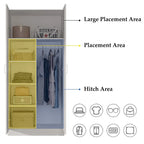 2-türiger Kleiderschrank, freistehender Schlafzimmerschrank mit Kleiderstange