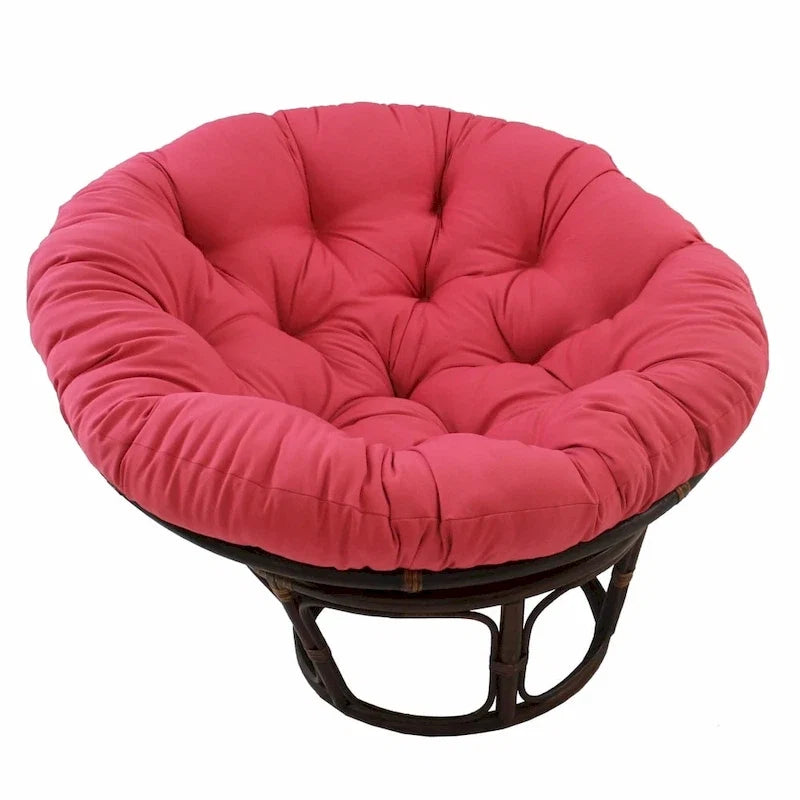 42 Zoll Papasan-Sessel aus Rattan mit Twill-Kissen