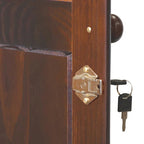 3-türiger Kleiderschrank – Weiß/Mokka/Java – Massivholz