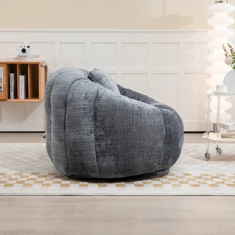 Graues modernes Chaiselongue-Sofa aus Chenille, 59 Zoll