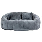 Graues modernes Chaiselongue-Sofa aus Chenille, 59 Zoll