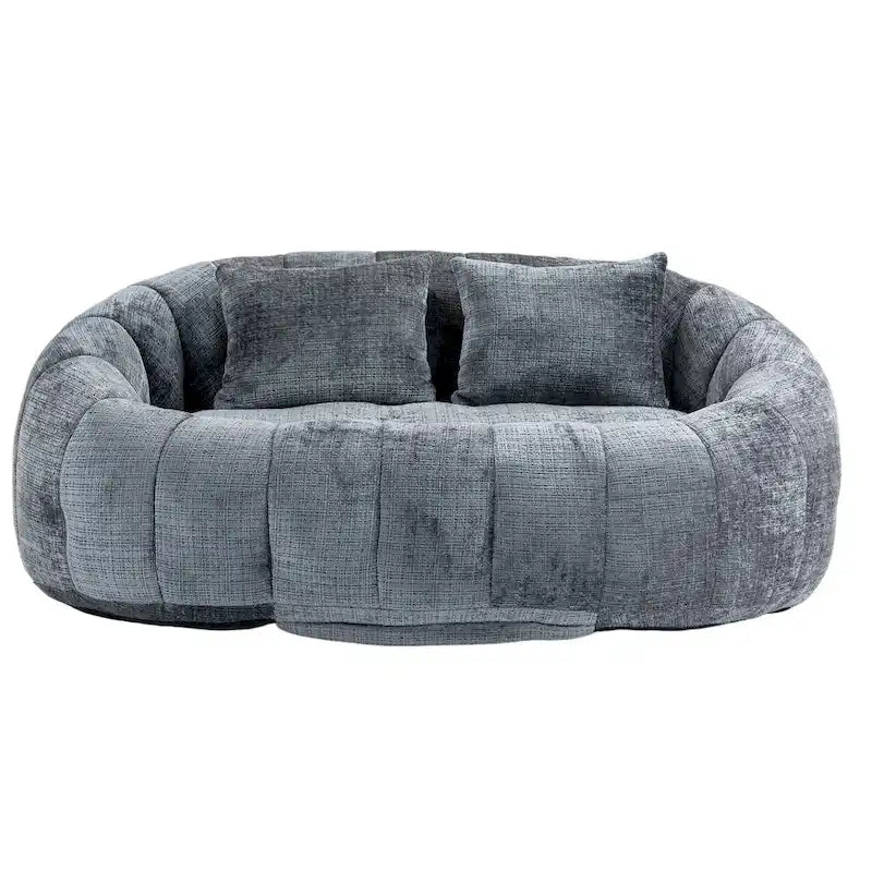 Graues modernes Chaiselongue-Sofa aus Chenille, 59 Zoll