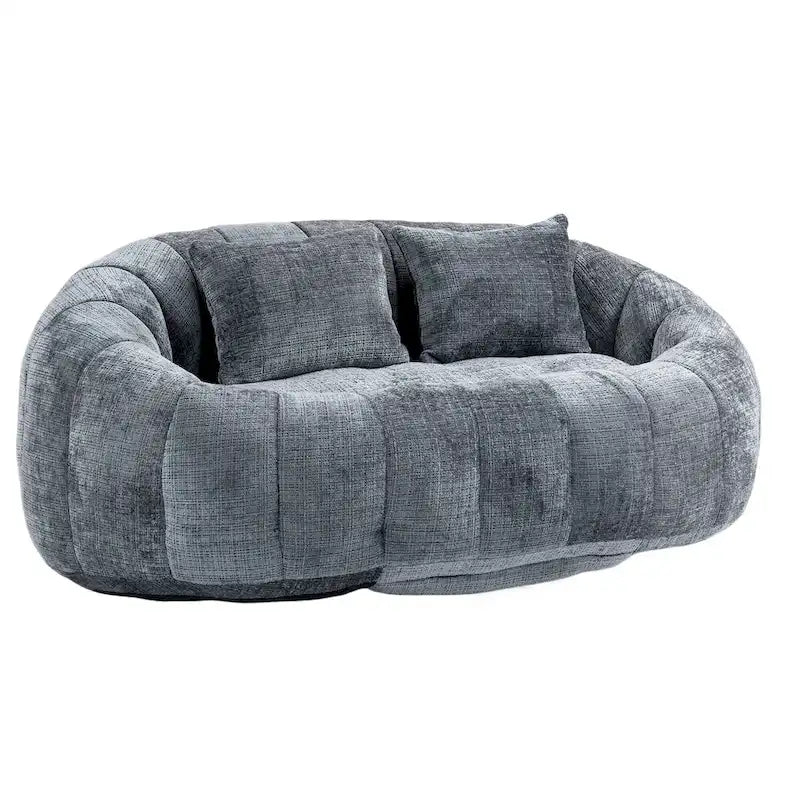 Graues modernes Chaiselongue-Sofa aus Chenille, 59 Zoll