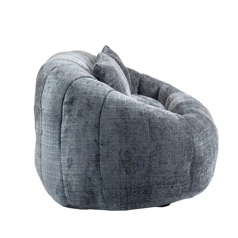 Graues modernes Chaiselongue-Sofa aus Chenille, 59 Zoll