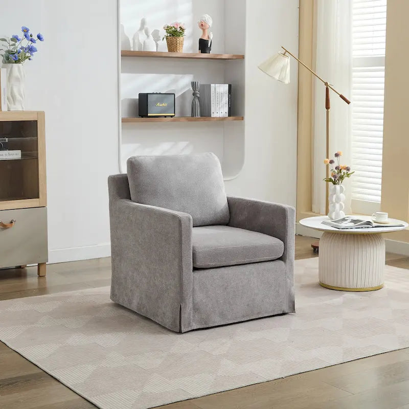 29.92   Chenille Swivel Accent Chair with Removable Cushion