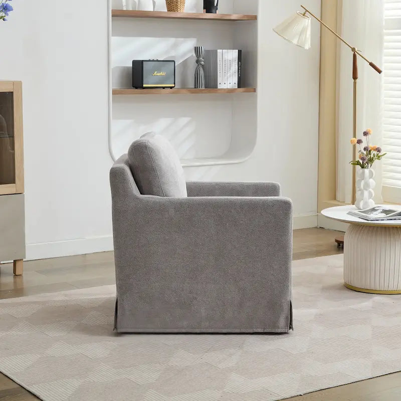 29.92   Chenille-Akzentsessel mit drehbarem Sockel und abnehmbarem Kissen