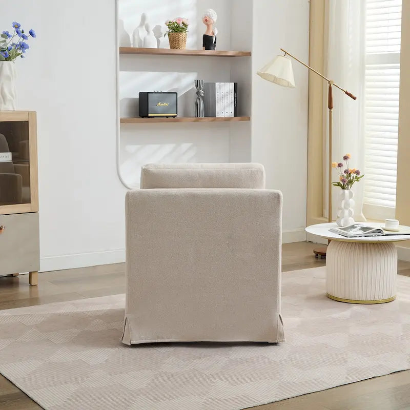 29.92   Chenille-Akzentsessel mit drehbarem Sockel und abnehmbarem Kissen