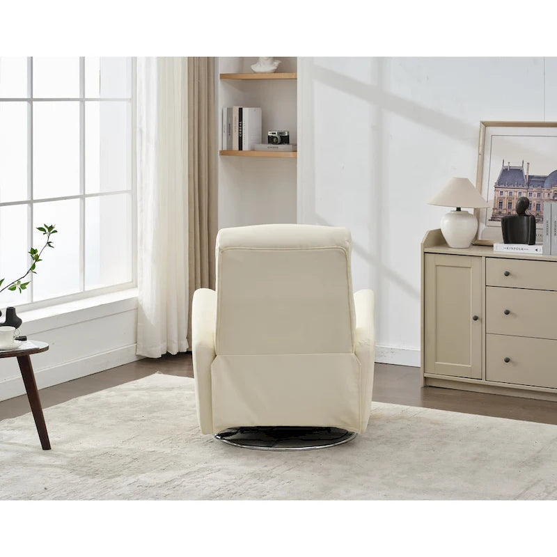 Schaukelsessel aus Kunstleder mit Gleitfunktion und Liegefunktion, ergonomische Rückenlehne, USB-Anschlüsse