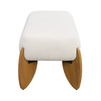- Clara White Bouclé Ottoman-Sitzbank – 122 cm B x 49,5 cm T x 43 cm H