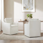 Bentley Modern Mobile Dining Arm Chairs with Casters & Storage