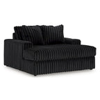 Midnight-Madness Schwarze überdimensionale Chaiselongue – 163 B x 173 T x 104 H cm