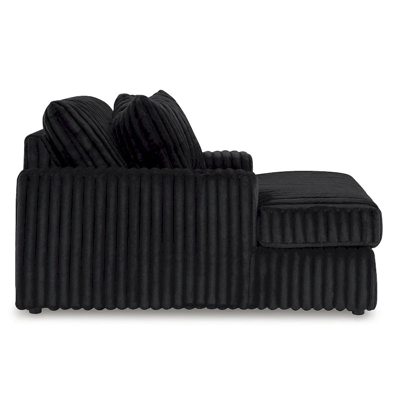 Midnight-Madness Schwarze überdimensionale Chaiselongue – 163 B x 173 T x 104 H cm