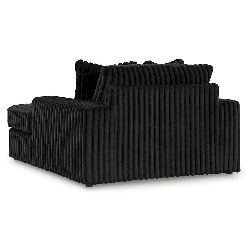 Midnight-Madness Schwarze überdimensionale Chaiselongue – 163 B x 173 T x 104 H cm