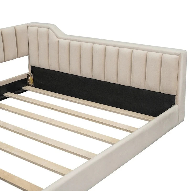 Polster-Tagesbett in voller XL-Größe und seitliche Aufbewahrungstasche