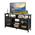 58" TV-Bank Unterhaltungskonsole mit 2 Schränken bis 65" Schwarz – 58 Zoll