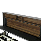 Polsterbett mit Stauraum-Kopfteil, Twin XL Ausziehbett und 2 Schubladen