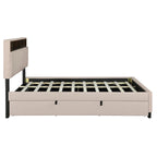 Polsterbett mit Stauraum-Kopfteil, Twin XL Ausziehbett und 2 Schubladen