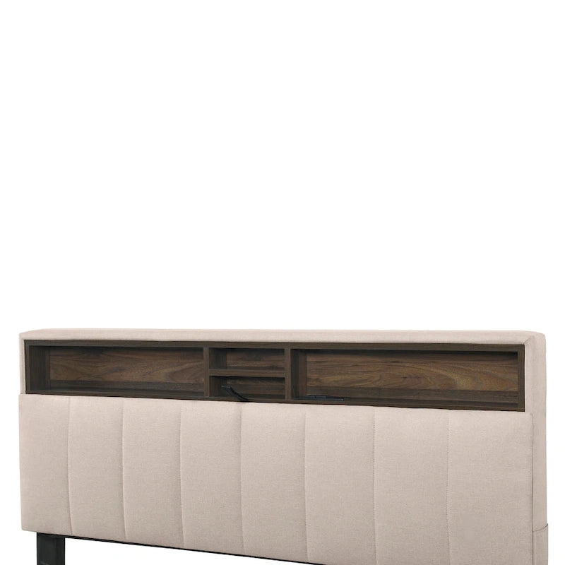 Polsterbett mit Stauraum-Kopfteil, Twin XL Ausziehbett und 2 Schubladen