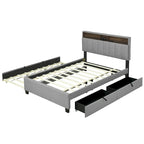 Polsterbett mit Stauraum-Kopfteil, Twin XL Ausziehbett und 2 Schubladen