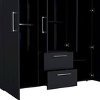 19.8   Moderner viertüriger Kleiderschrank mit verschiedenen Aufbewahrungsmöglichkeiten und Metallakzenten