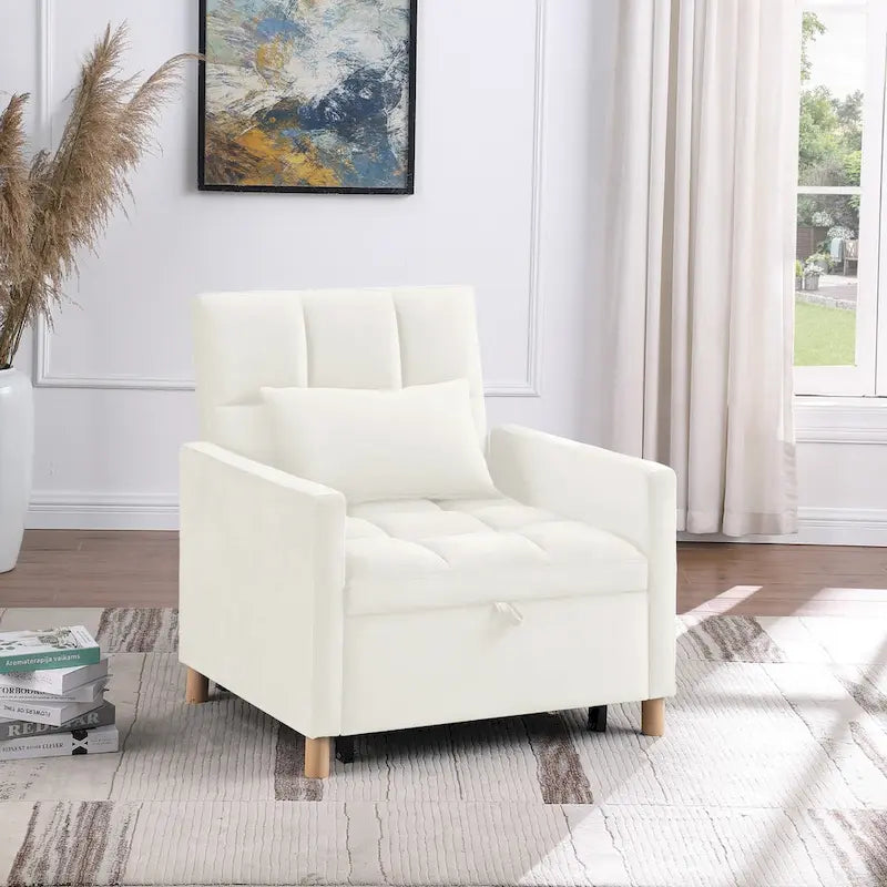 3-in-1 Schlafsofa Loungesessel, Schwarz
