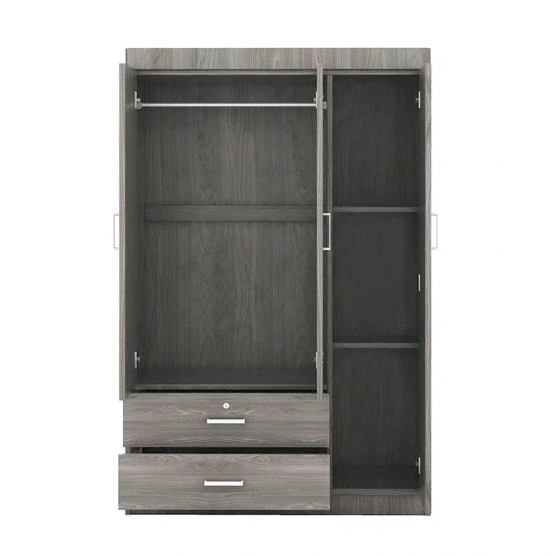 3-türiger Kleiderschrank mit 2 Schubladen