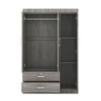 3-türiger Kleiderschrank mit 2 Schubladen