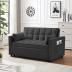 3-in-1 Schlafsofa aus Samt mit Ausziehbett und verstellbarer Rückenlehne