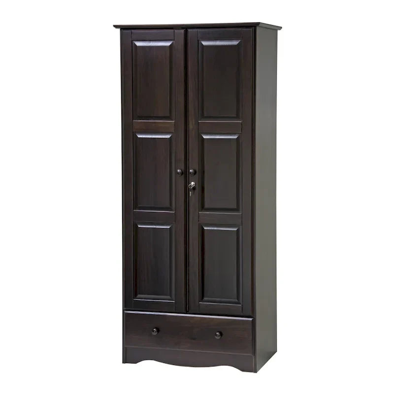 100 % Massivholz Flexibler Kleiderschrank mit Metall- oder Holzknäufen