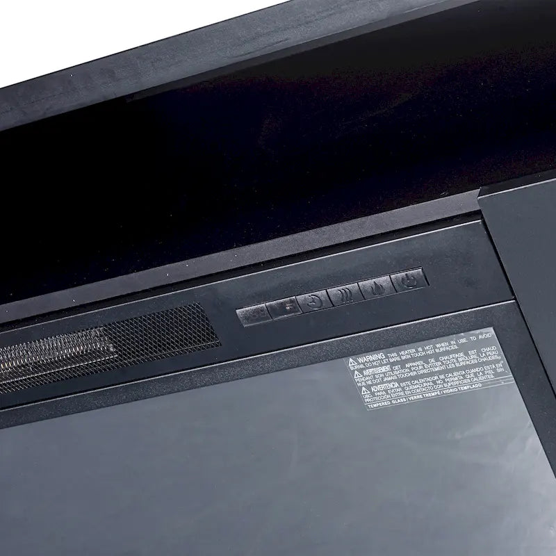 68 Moderne schwarze RGB-Elektrokamin-TV-Konsole für Fernsehgeräte bis 72 Zoll