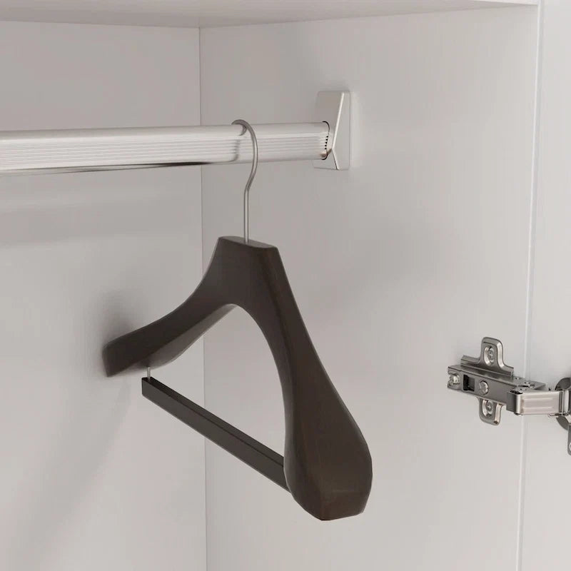 2-türiger Kleiderschrank, freistehender Schlafzimmerschrank mit Kleiderstange