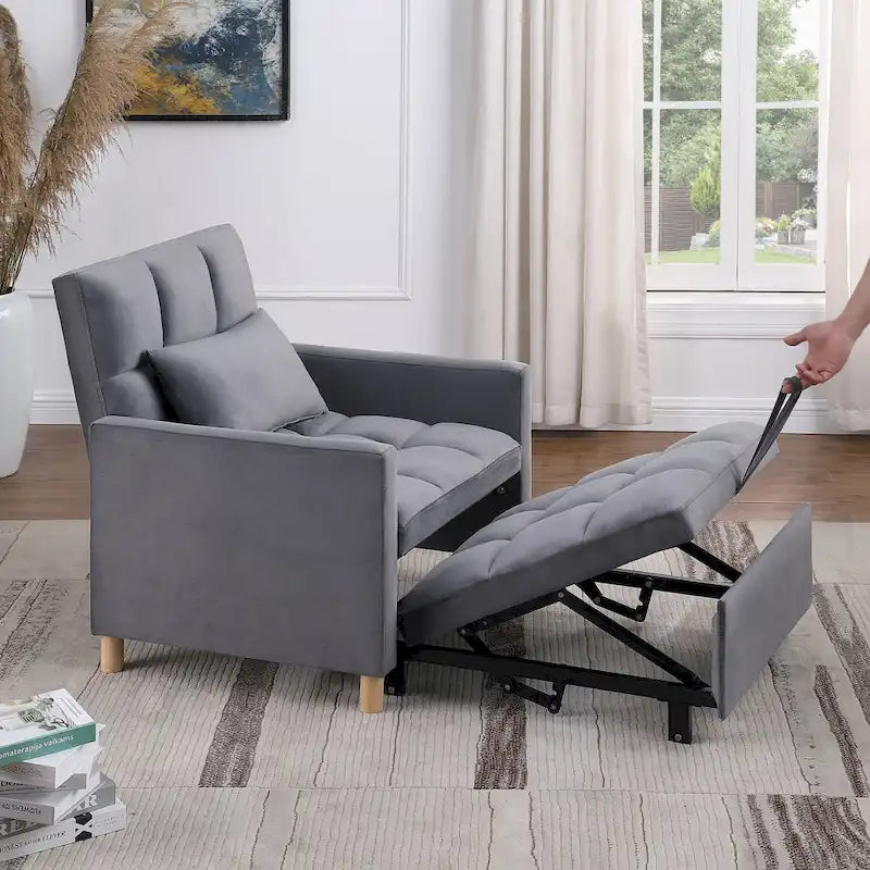 3-in-1 Schlafsofa Loungesessel, Schwarz
