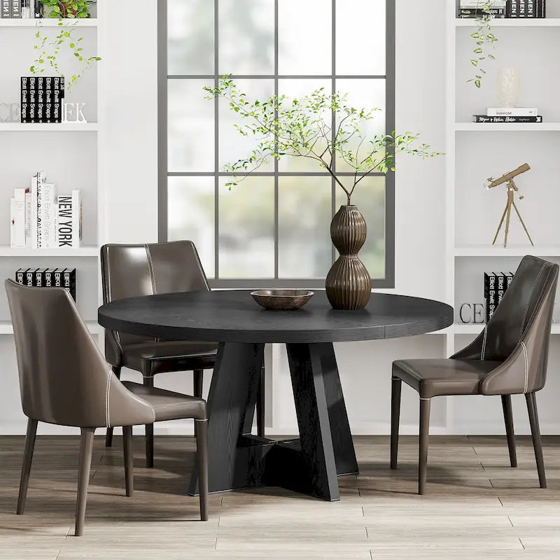 47 Zoll runder Esstisch für 4 Personen, Holztisch im Landhausstil für Küche, Esszimmer, Wohnzimmer