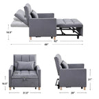3-in-1 Schlafsofa Loungesessel, Schwarz