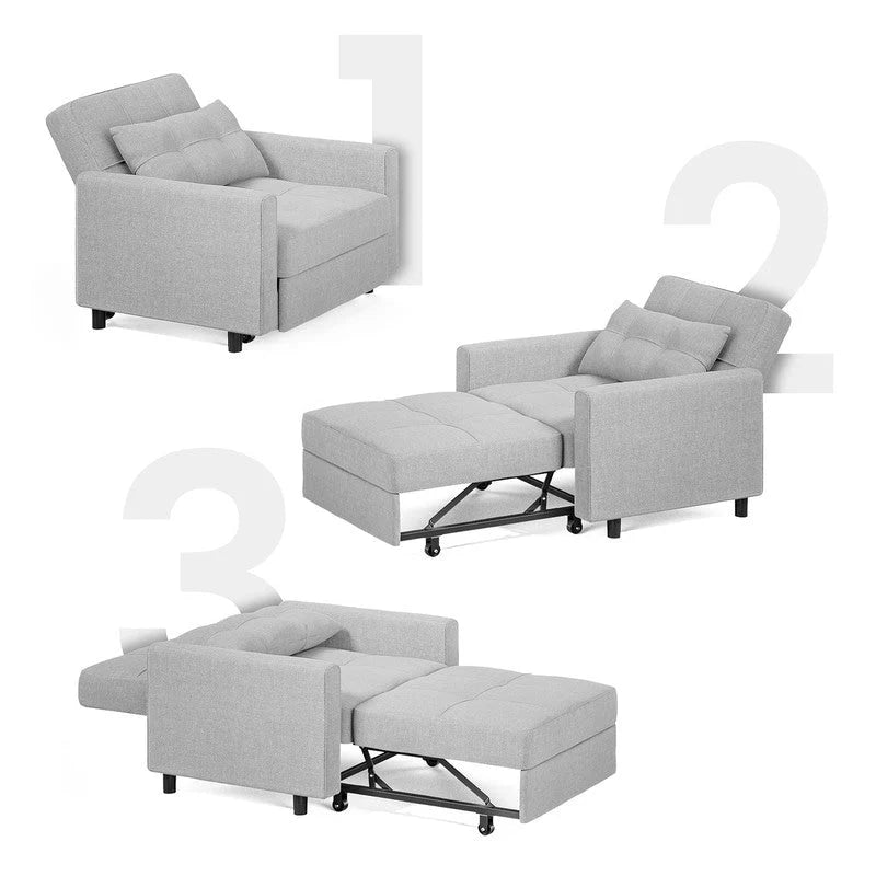 3-in-1 verstellbares Schlafsofa, ausziehbares Sesselsofa, umwandelbares Klappbett für das Wohnzimmer
