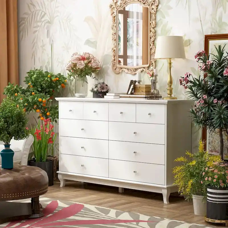 55.1W Lackkommode, lange Kommode für das Schlafzimmer, Schubladenkommode