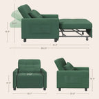 3-in-1 verstellbares Schlafsofa, ausziehbares Sesselsofa, umwandelbares Klappbett für das Wohnzimmer
