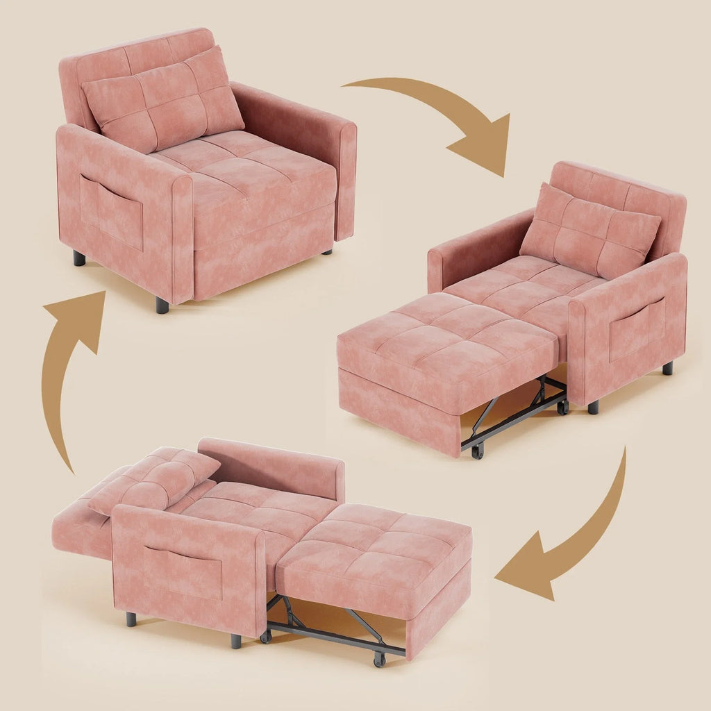 3-in-1 verstellbares Schlafsofa, ausziehbares Sesselsofa, umwandelbares Klappbett für das Wohnzimmer