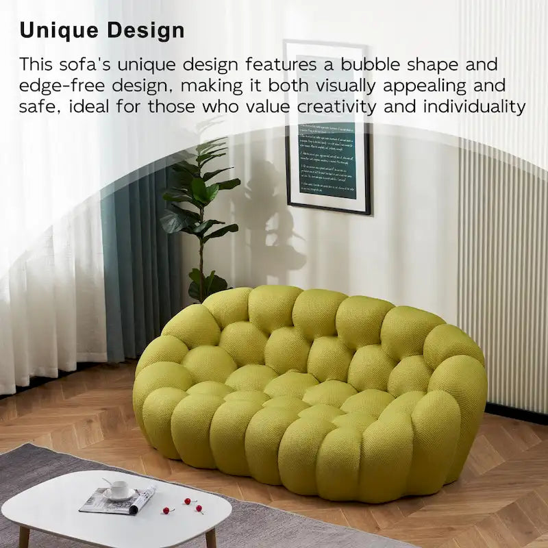 2-Sitzer Blasen-Sofa, geschwungen, Wabenform mit 3D-Textilgewebe für Wohnzimmer, Salon, Apartment