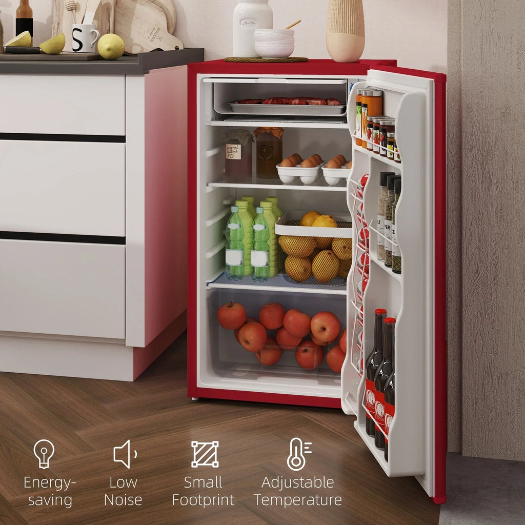 3.2 Cu.Ft Mini-Kühlschrank mit Gefrierfach, eintüriger Kompaktkühlschrank mit einstellbarem Thermostat für das Schlafzimmer