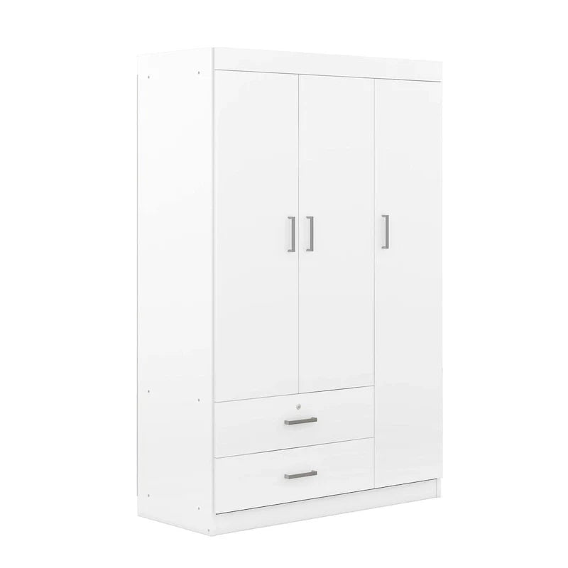 3-türiger Kleiderschrank mit 2 Schubladen