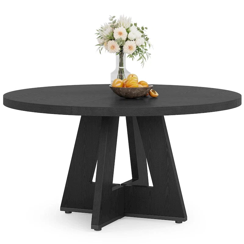 47 Zoll runder Esstisch für 4 Personen, Holztisch im Landhausstil für Küche, Esszimmer, Wohnzimmer