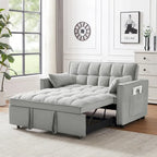 3-in-1 Schlafsofa aus Samt mit Ausziehbett und verstellbarer Rückenlehne
