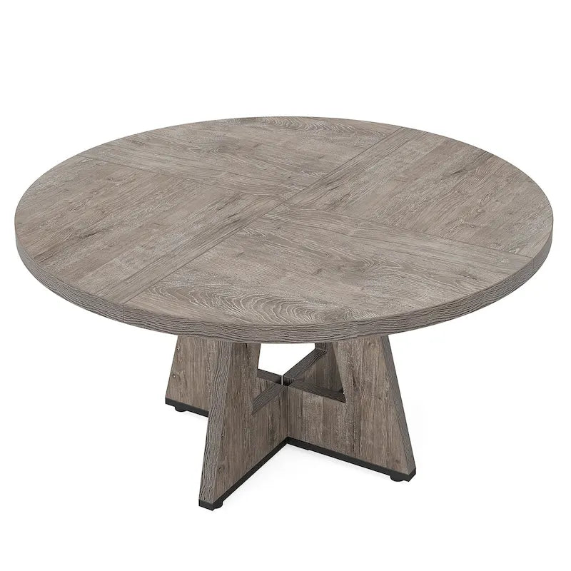47 Zoll runder Esstisch für 4 Personen, Holztisch im Landhausstil für Küche, Esszimmer, Wohnzimmer